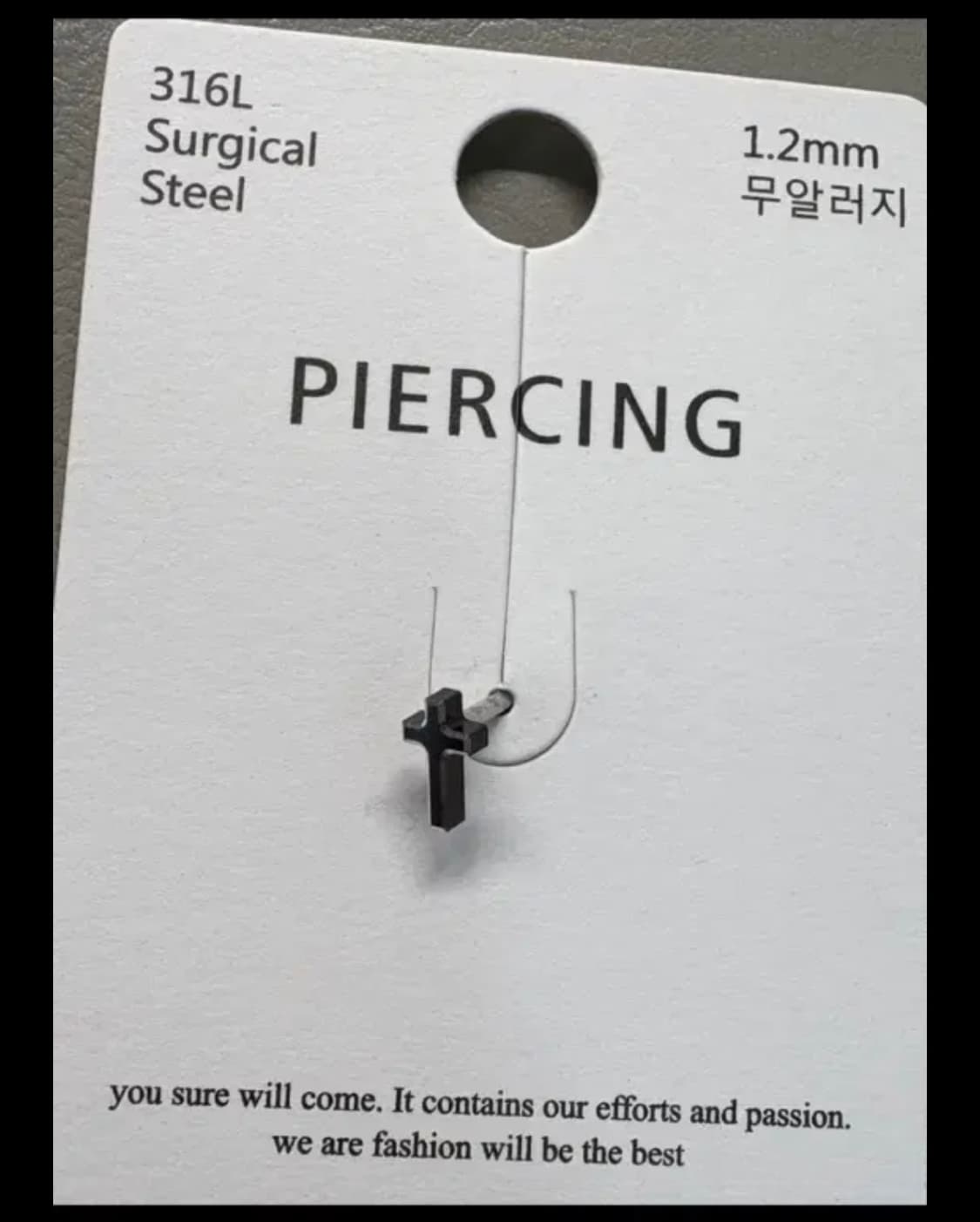 십자가 피어싱 2개 일괄 볼피어싱 귀걸이 악세사리 써지컬 surgical 상품이미지3