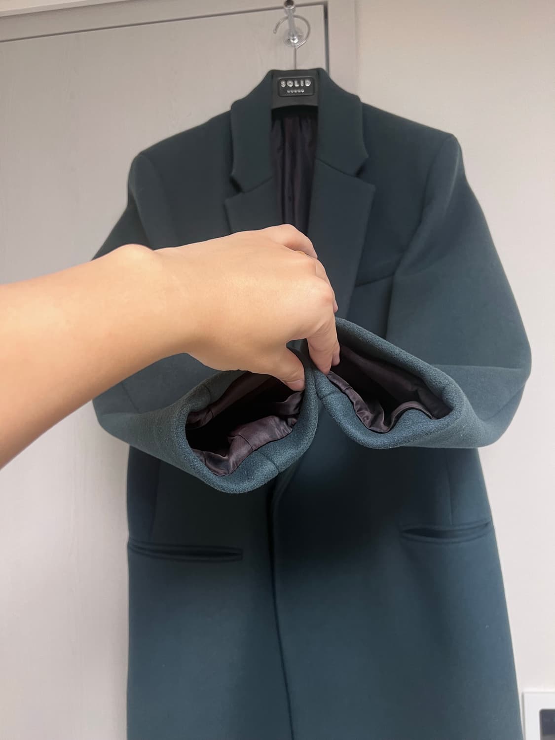 솔리드옴므 다크그린 캐시미어 코트 50 상품이미지2