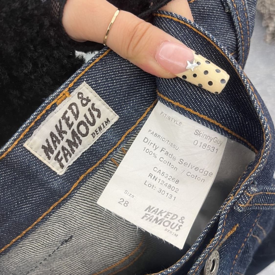 네이키드앤페이머스 모던 캐주얼 셀비지 데님팬츠 28인치 C09804 상품이미지6