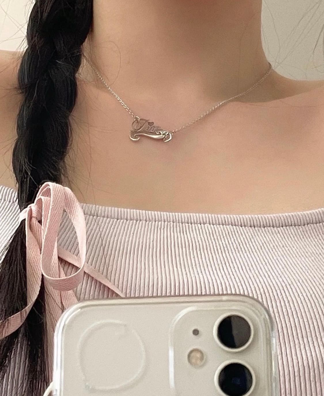 디올 올드스쿨 하트 목걸이 상품이미지2