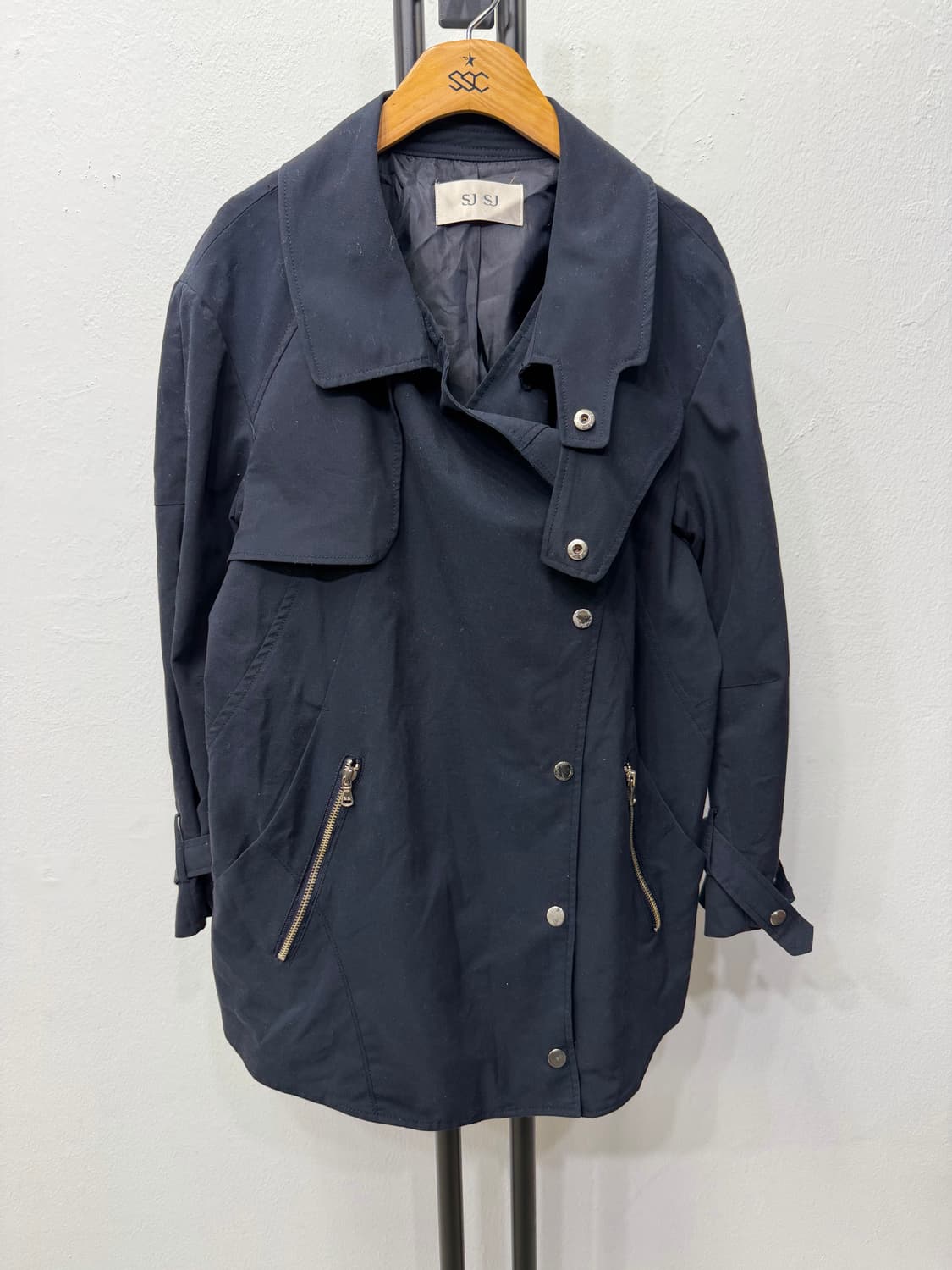 정품) SJ SJ 한섬 블랙 트렌치 자켓 82 상품이미지1