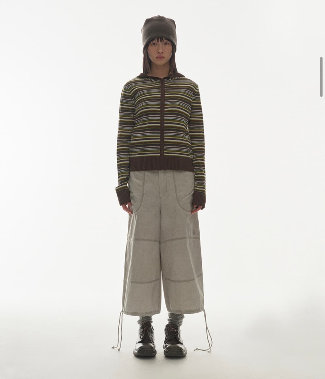 코이세이오 소프트 니트 집업 스트라이프 상품이미지2