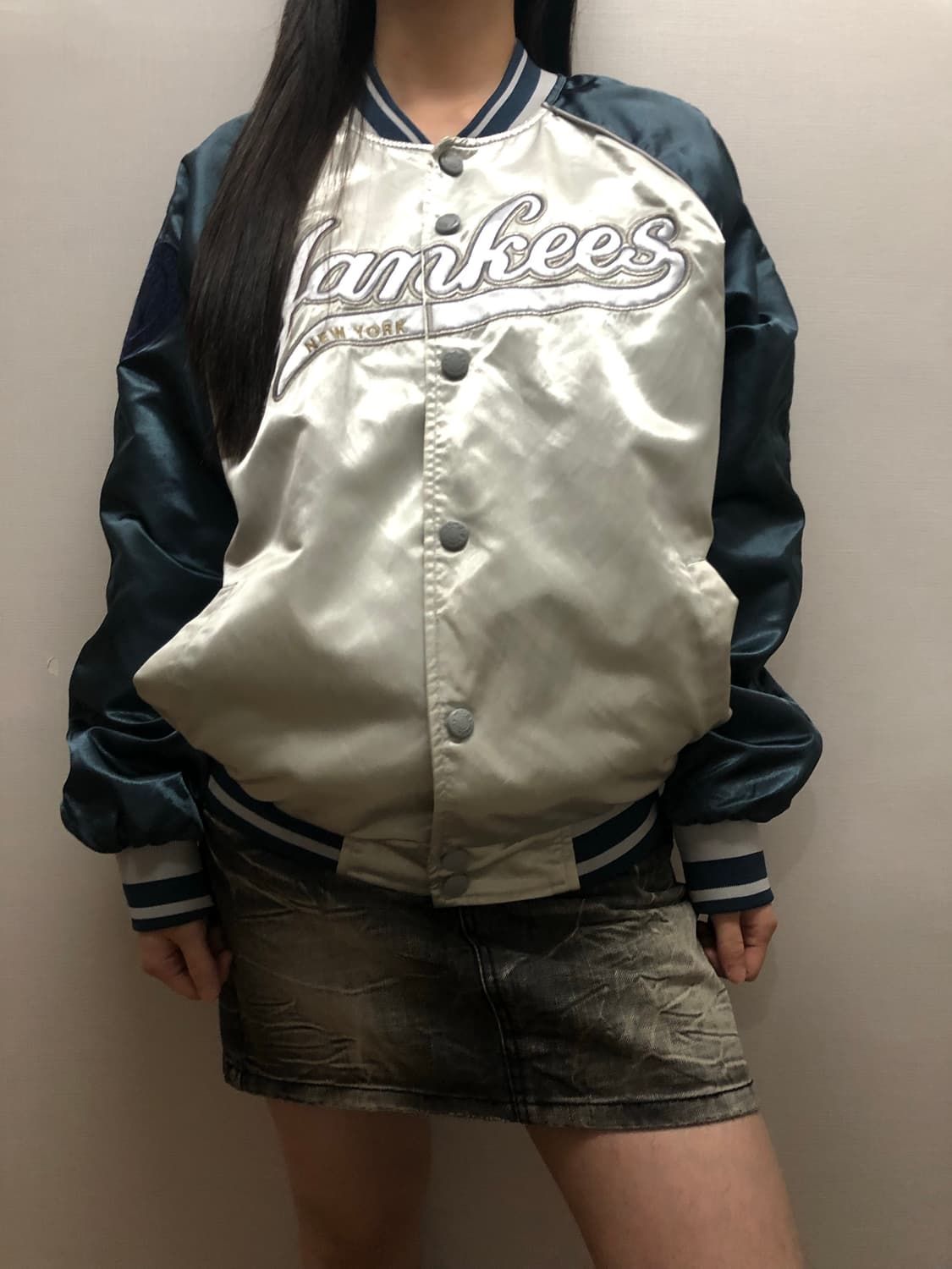 빈티지 mlb 실버 스타디움 자켓 상품이미지1