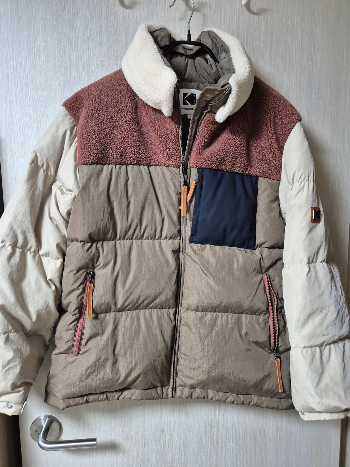코닥 브라우니  컬러블록 덕다운 자켓 점퍼  패딩 라지 상품이미지3