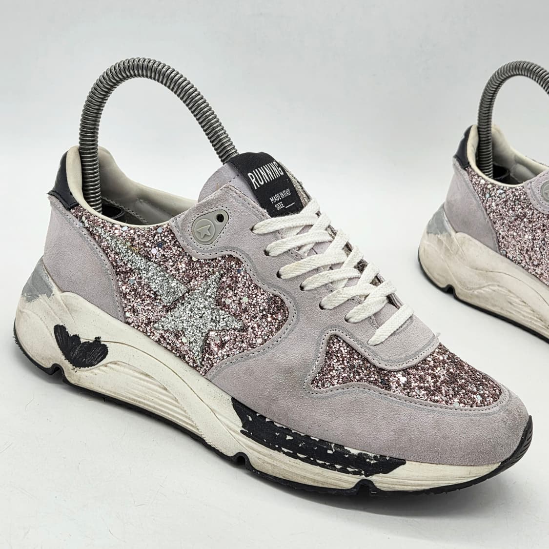 골든구스 우먼스 런닝솔 스니커 글리터 핑크 (36) 상품이미지5