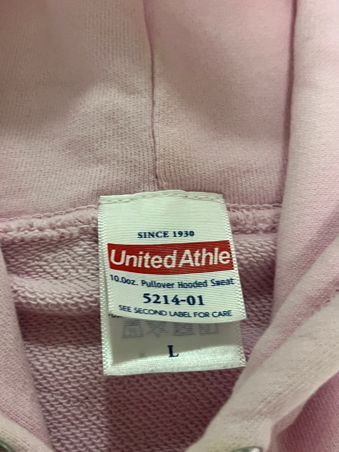 United Athle pink  LOVE hoodie L 상품이미지5