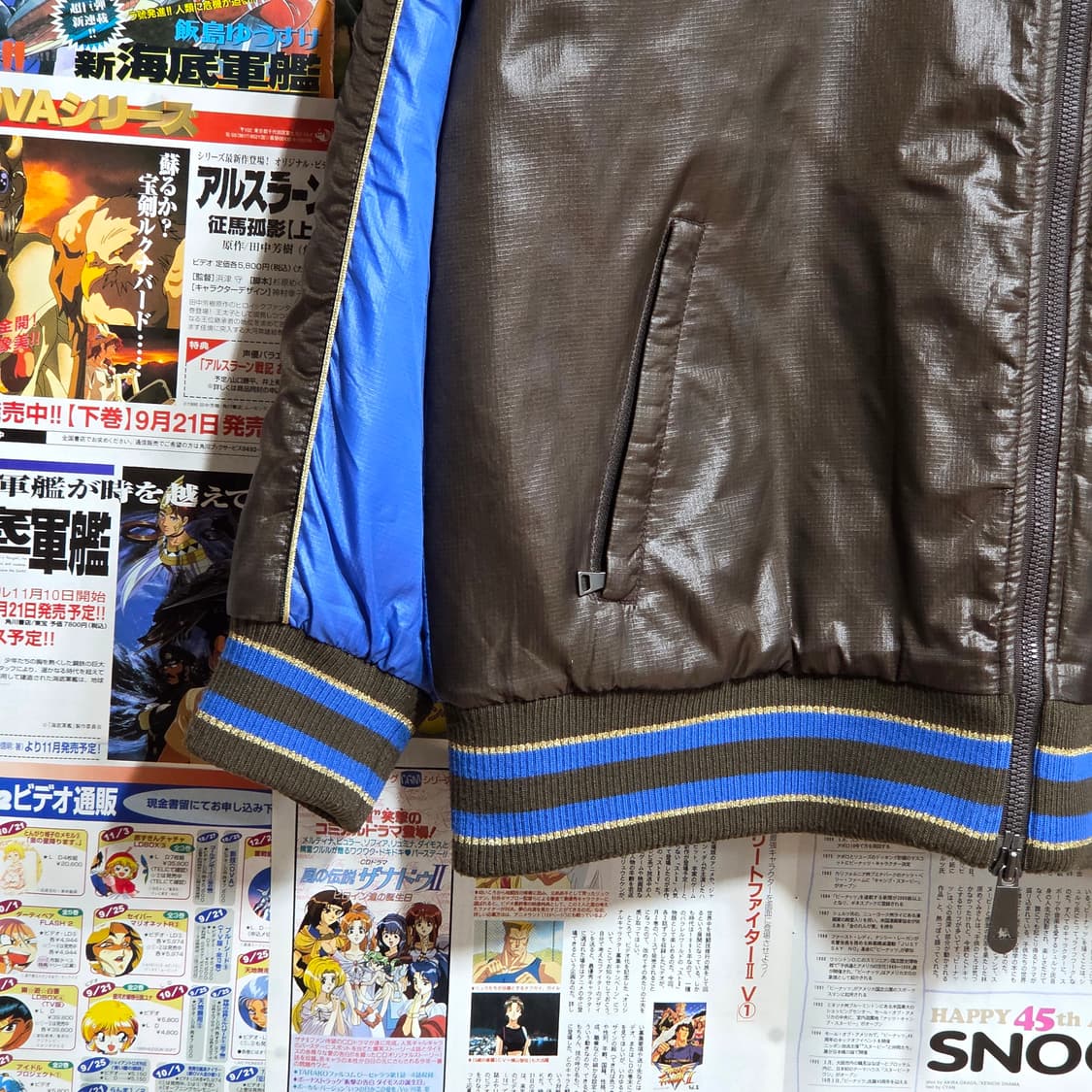 카파 브라운 블루 올드스쿨 패디드 투웨이 누빔 점퍼 상품이미지4