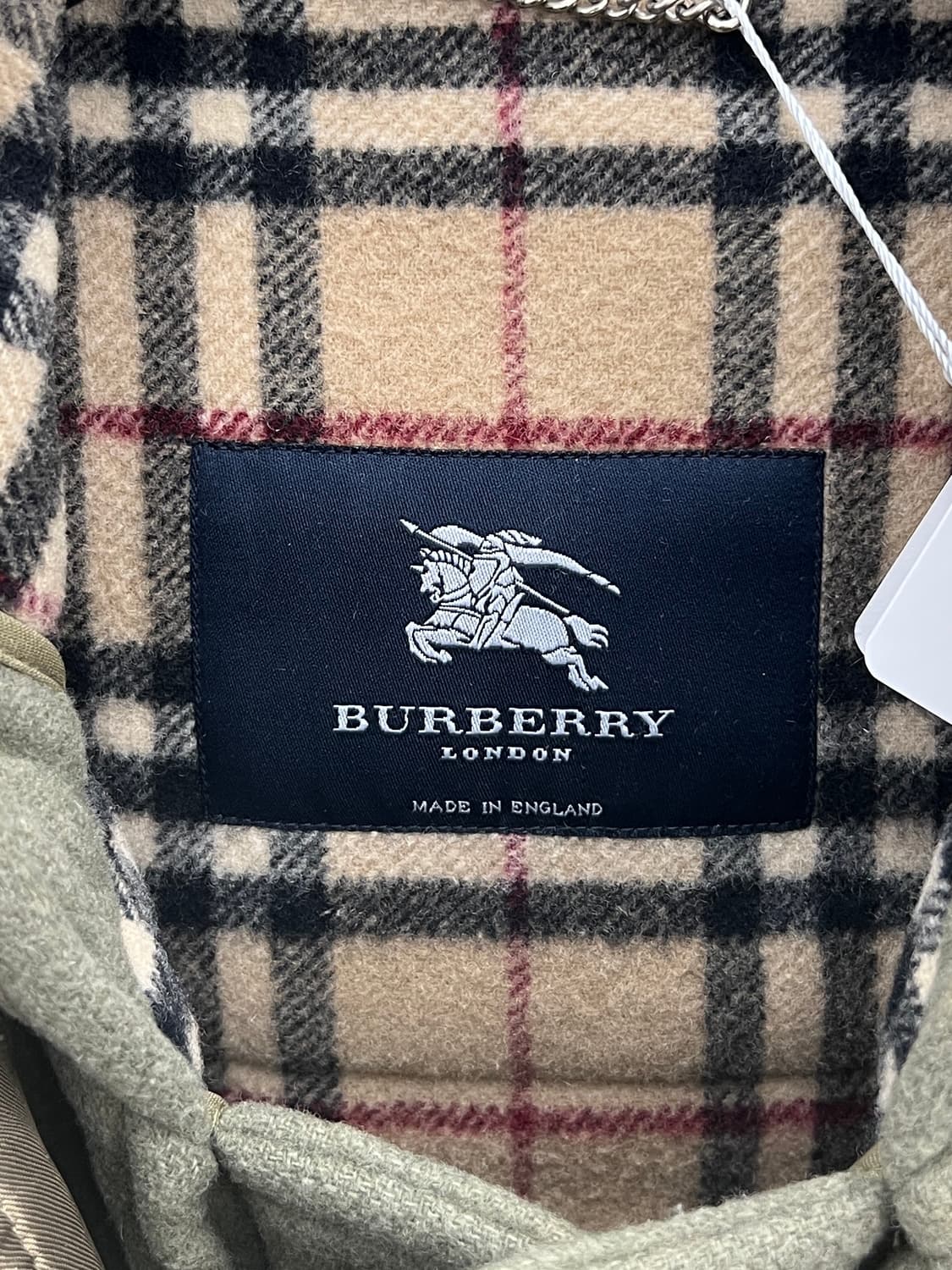 버버리 노바체크 올리브그린 더플 코트 상품이미지5