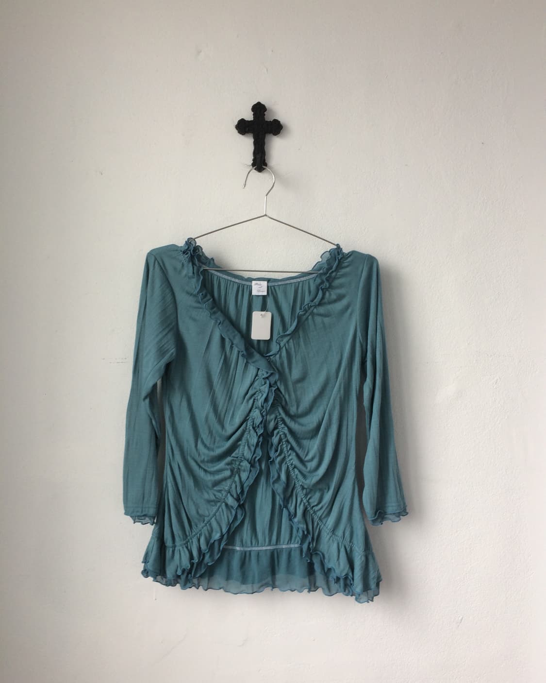 Frill shirring cardigan 상품이미지2