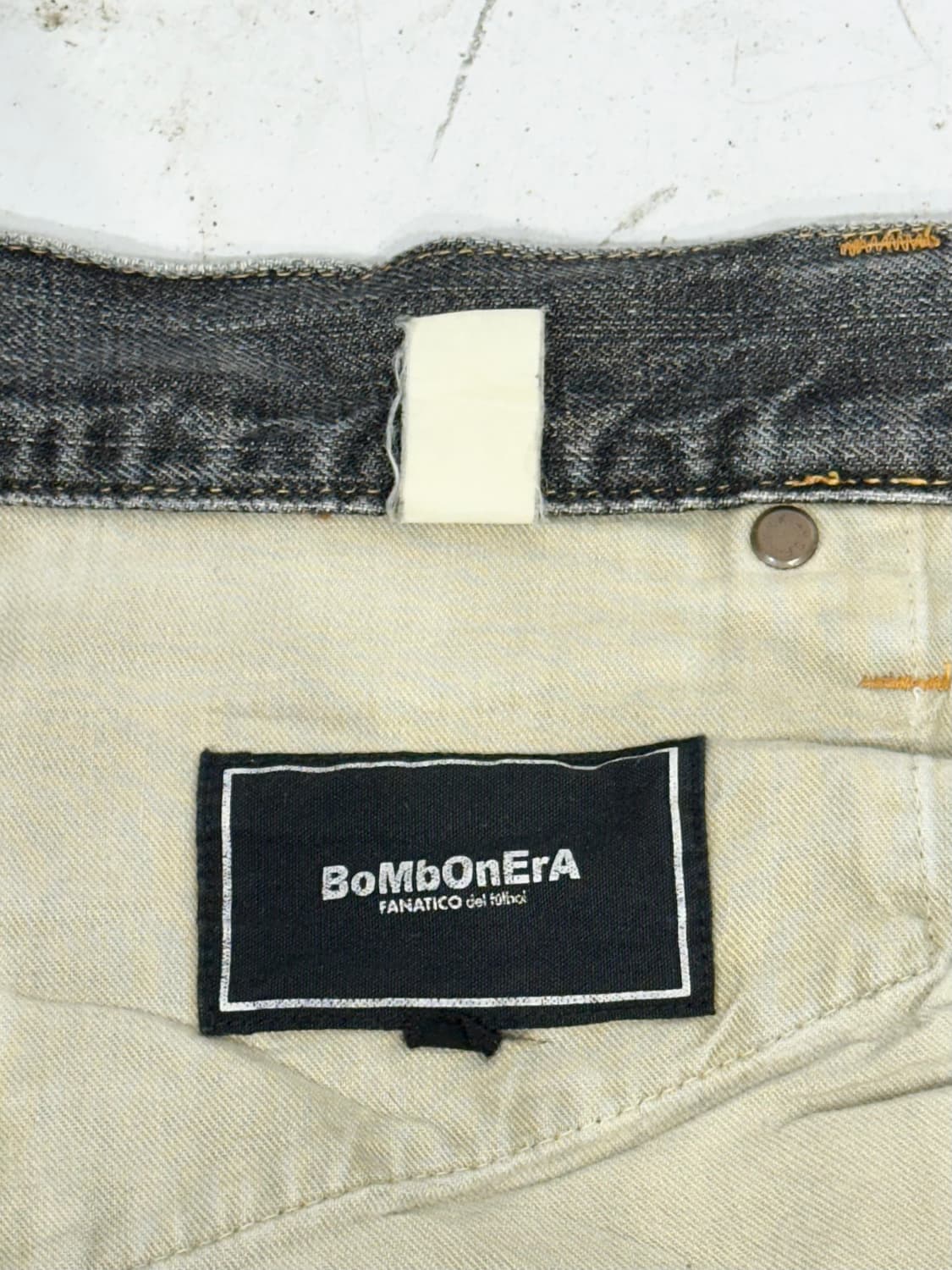 일본 빈티지 흑청 캣 워싱 와이드 프린팅 데님 청바지  상품이미지7