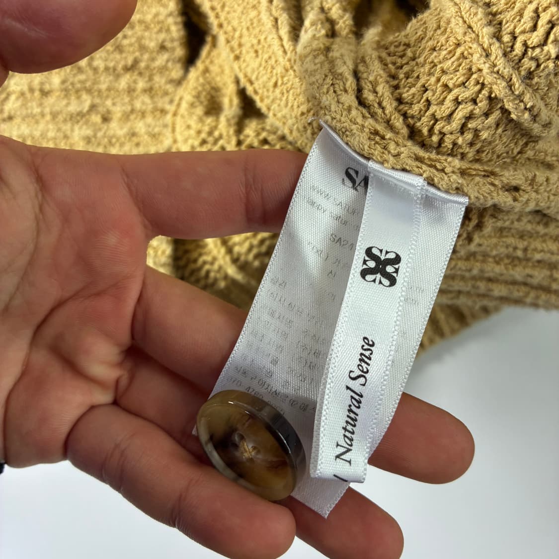 Satur  세터 파로 부클 카멜 베이지 니트 가디건  상품이미지5