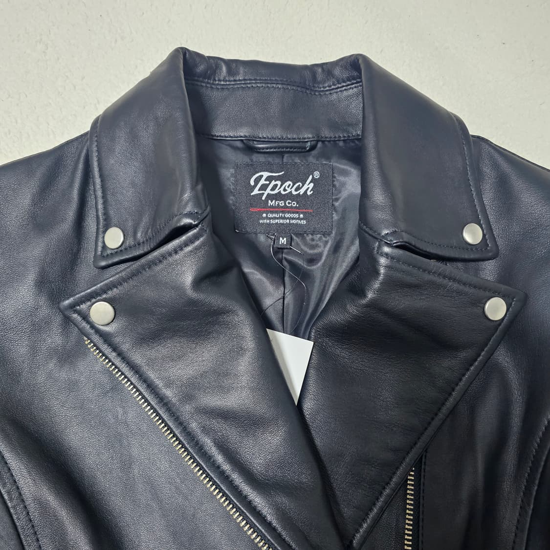 M 새상품 여성 양가죽 블랙 레더 라이더 자켓 상품이미지4