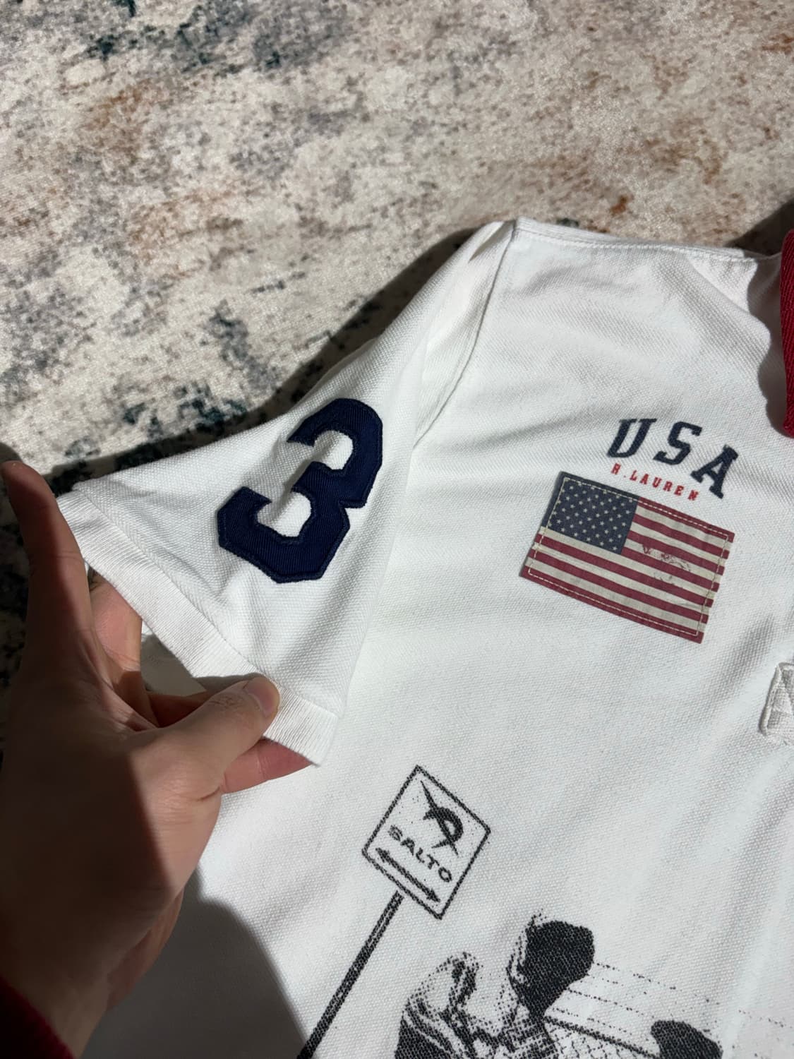 폴로 성조기USA 커스텀 카라 반팔 티셔츠 상품이미지4