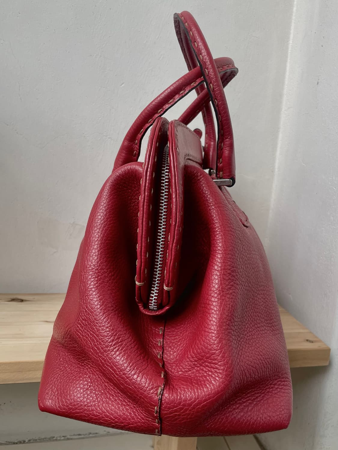 Marquesa Vintage Italian Red Leather Bag 상품이미지2