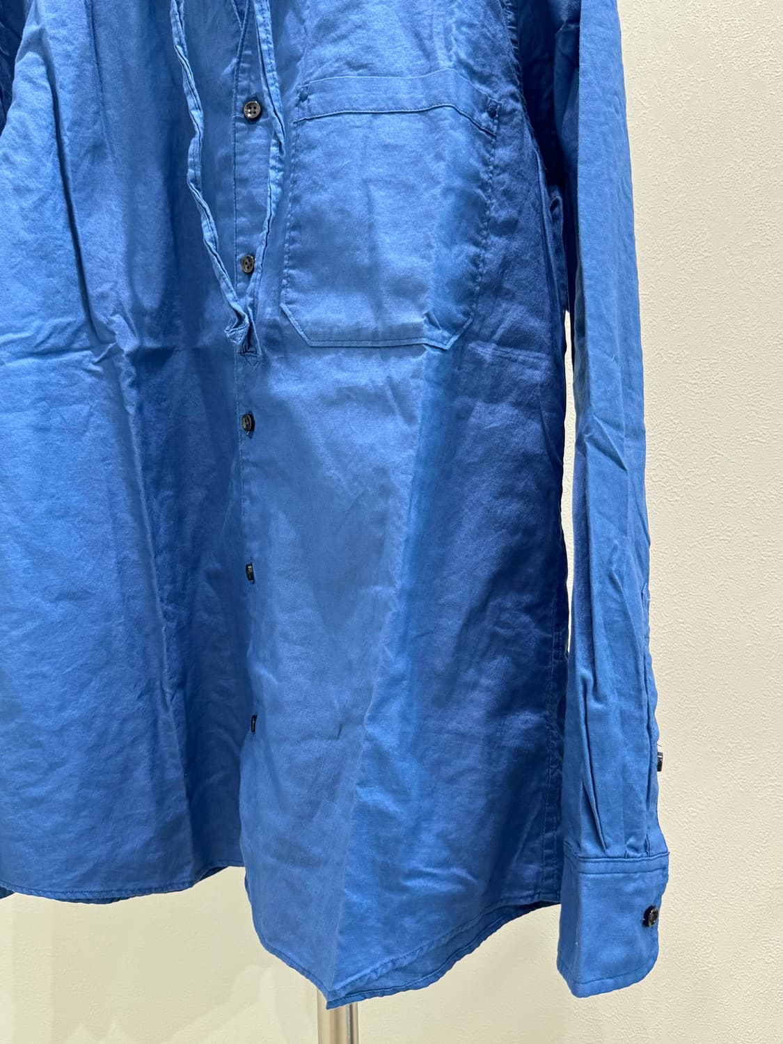 캐피탈 넥 스트링 버튼업 블루 셔츠 상품이미지3