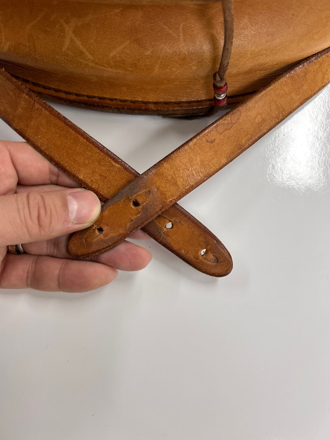 goros 고로스 네츄럴 새들레더 버킷백 7콘초 크로스백 상품이미지10