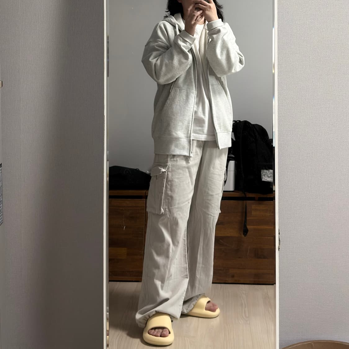 무신사스탠다드 오트밀 그레이 후드집업 S 상품이미지1