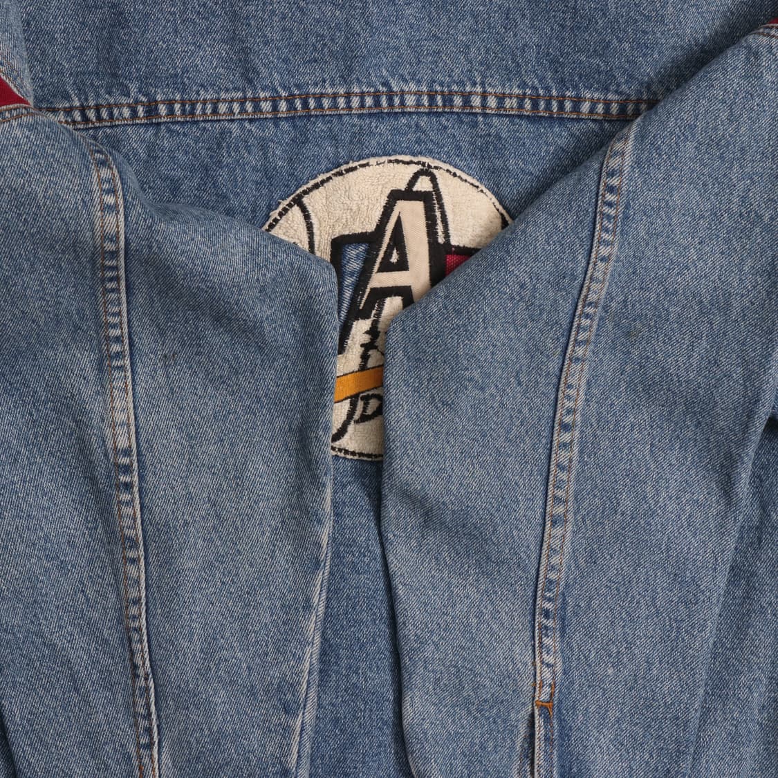90's 일본빈티지 데님 자수 봄버자켓 A1682 상품이미지6