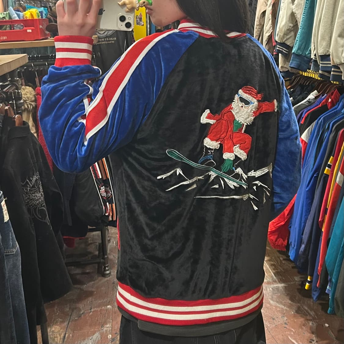 [HI] VTG 벨벳 져지 블랙&블루  상품이미지5