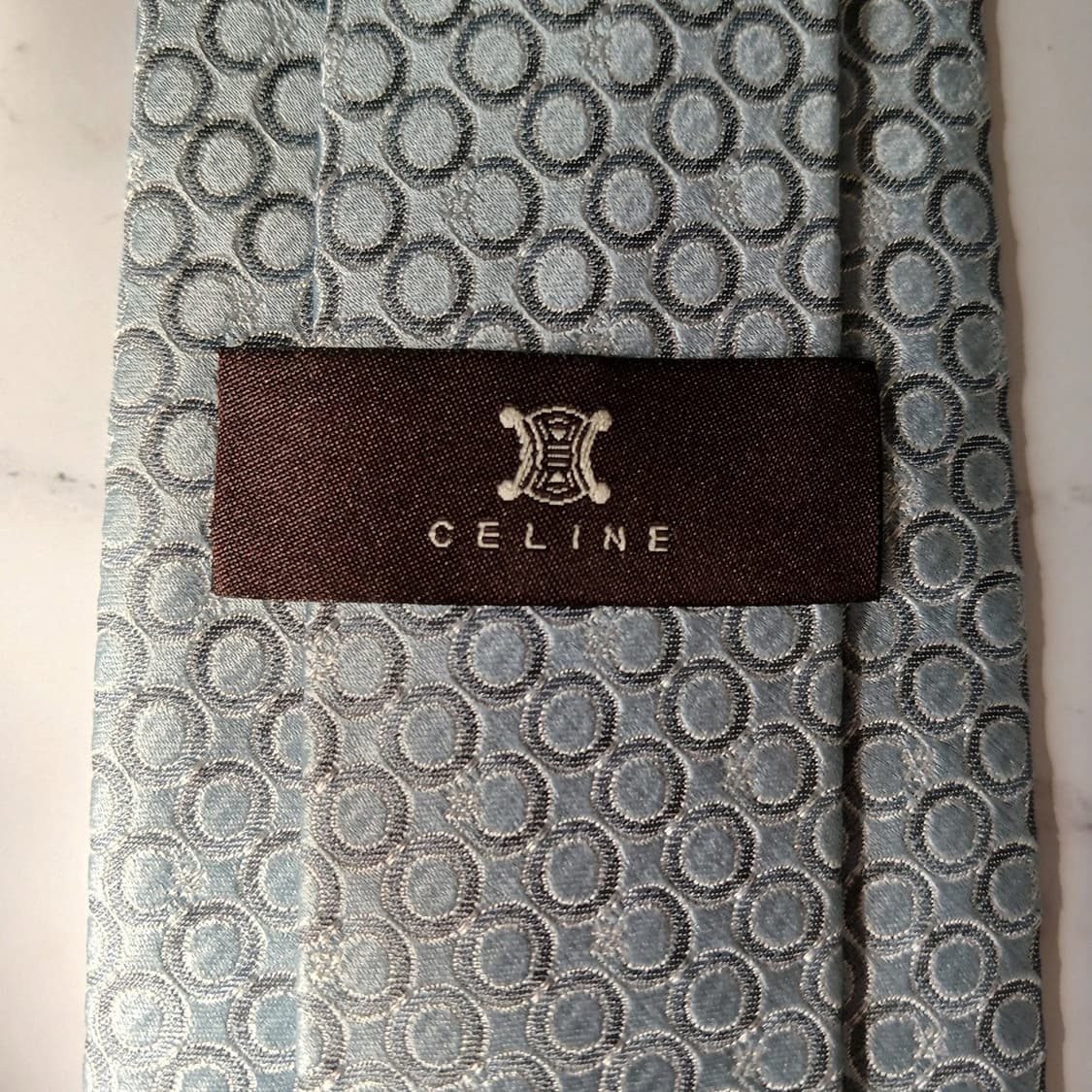 셀린느 실크 블루 트리오페 패턴 넥타이 8.9cm A+등급 E894
 상품이미지9