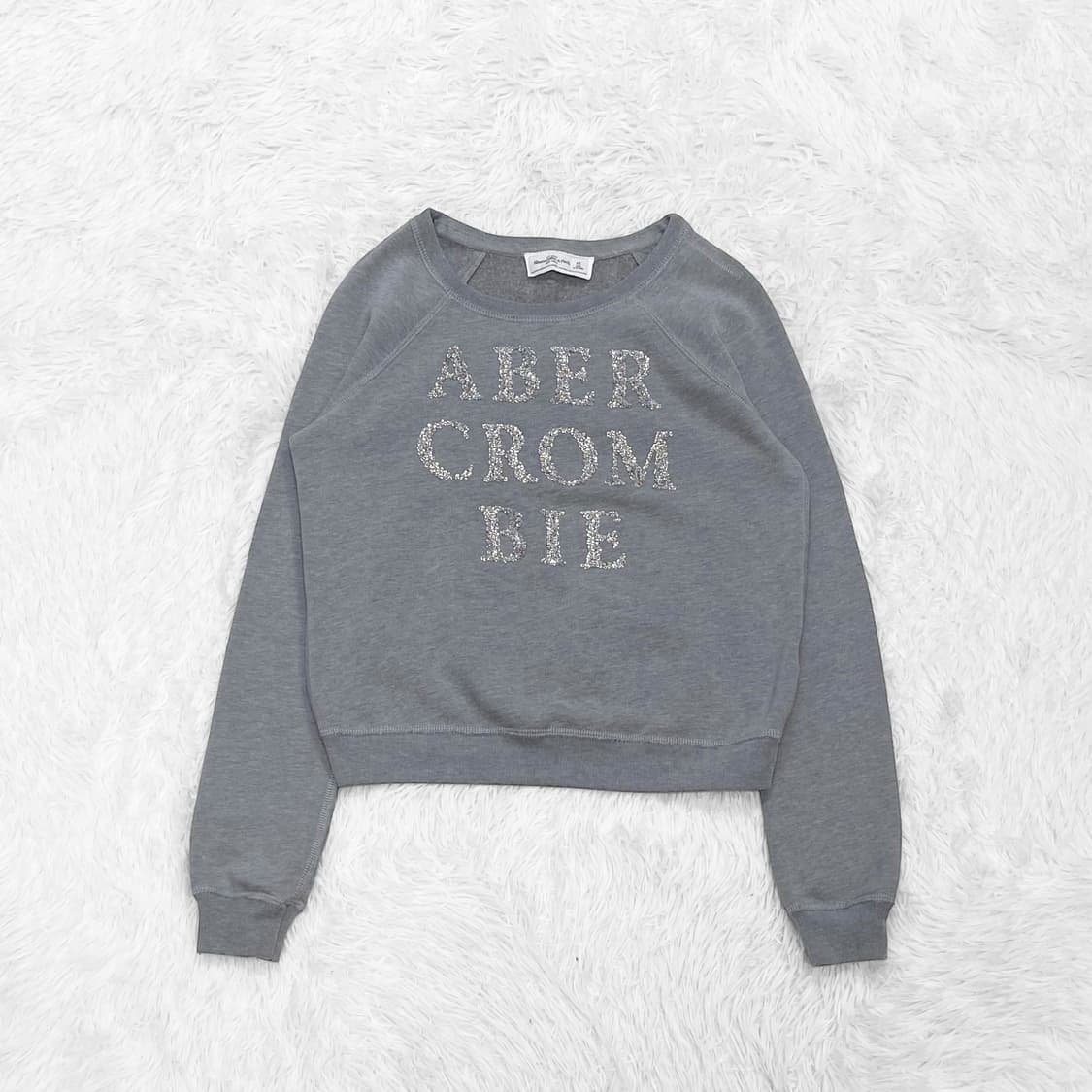 아베크롬비 글리터 로고 맨투맨 그레이 상품이미지2