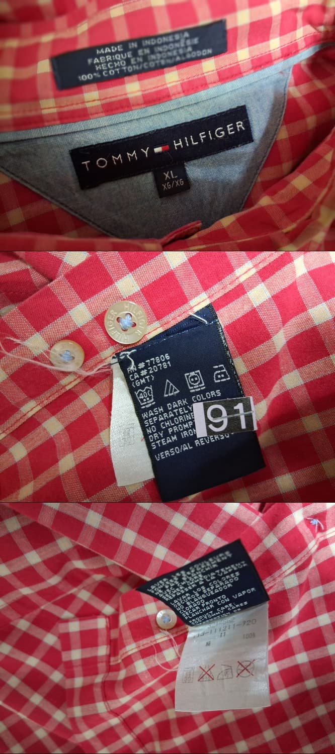 타미힐피거 체크 긴팔셔츠 남성110 일본빈티지  상품이미지8