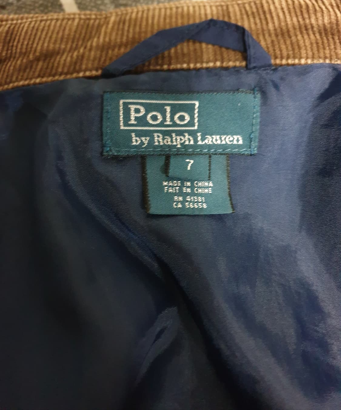 폴로랄프로렌 키즈 코듀로이 퀄팅 누빔 자켓 네이비 (7사이즈) 상품이미지3