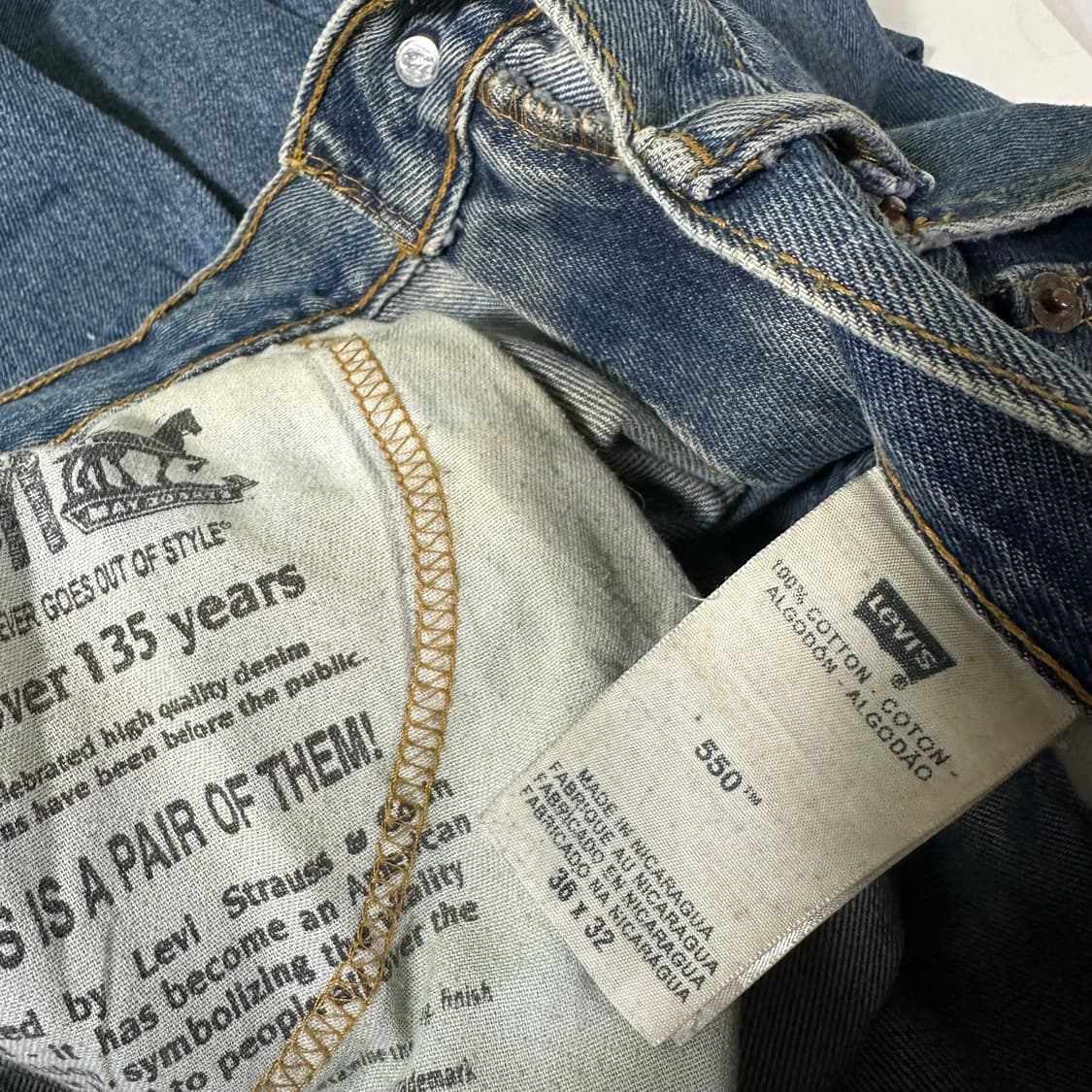 XL 36 리바이스550 USA 레귤러 일자핏 데님팬츠 청바지 상품이미지7