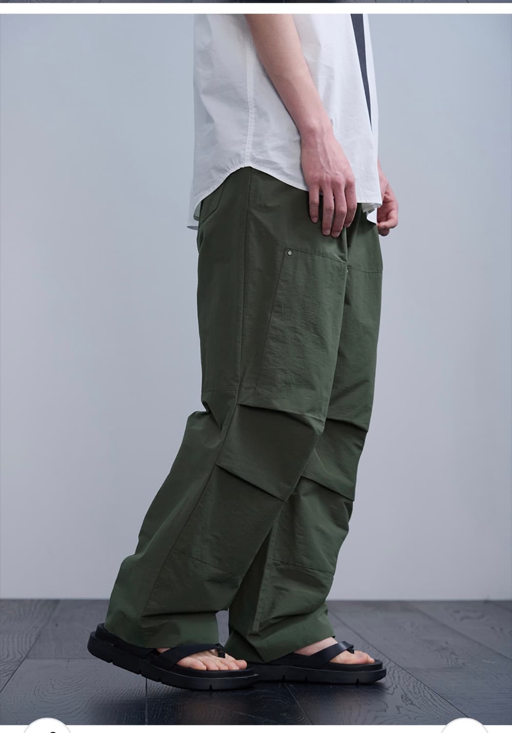 (L) 드로우핏 디테쳐블 퍼티그 와이드 팬츠 [KHAKI] 판매 상품이미지4