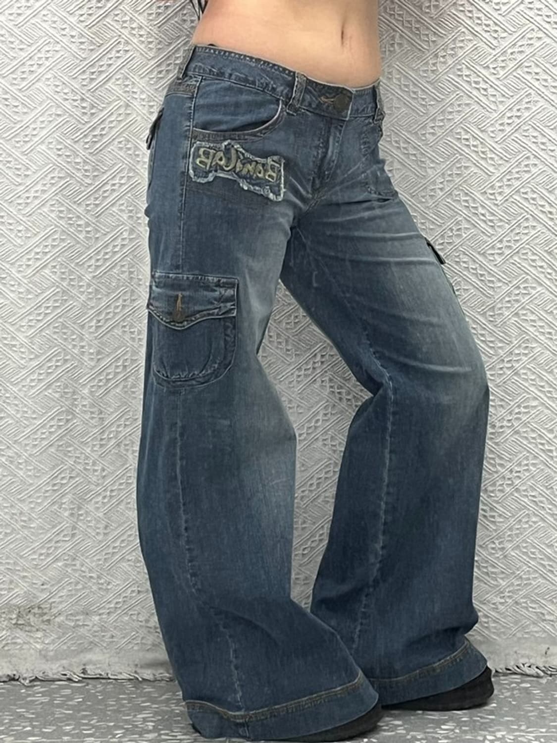 바닐라비 올드스쿨 Y2K 카고팬츠 데님 와이드팬츠 27인치 C06627 상품이미지1