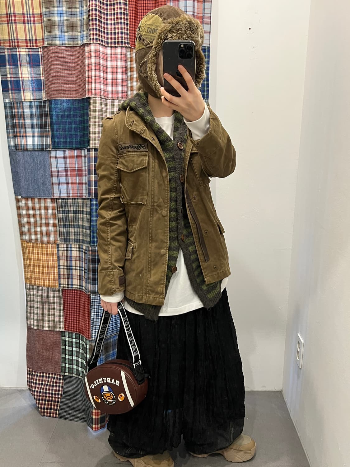 히스테릭 글래머 카키 핑크 야상 상품이미지4