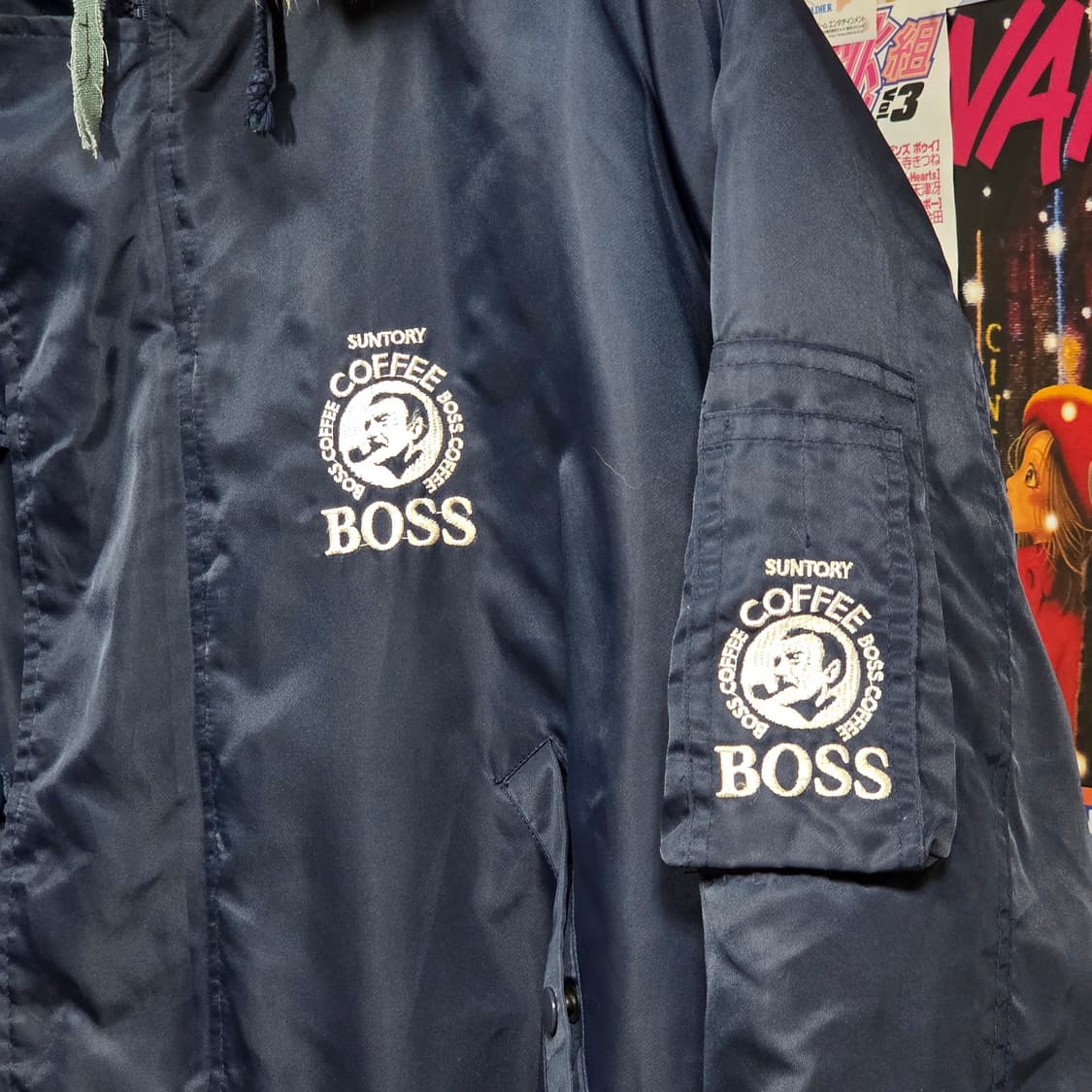 산토리 보스 커피 N2B 퍼 후드 누빔 항공 점퍼 상품이미지8