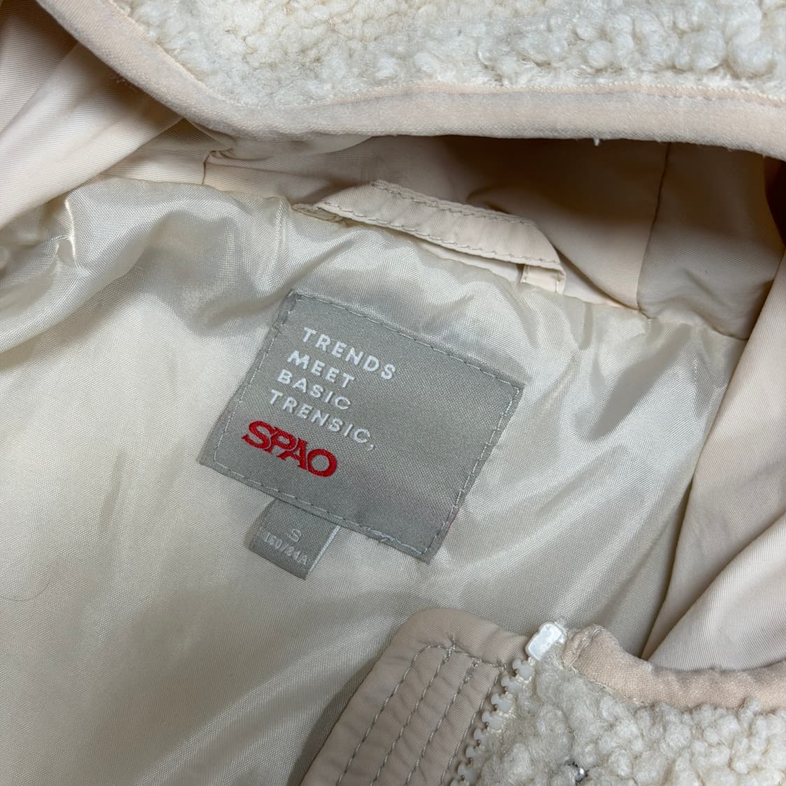 ✨ (바배) 스파오 후드 퀄팅 뽀글이 패딩 점퍼 상품이미지3