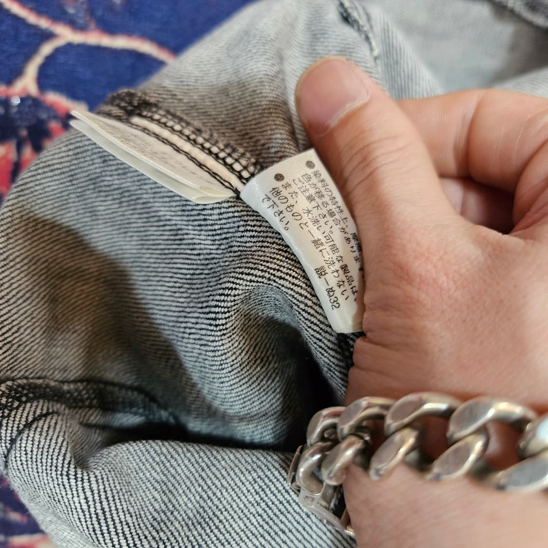 버버리(Burberry) 벨티트 데님 흑청 미디 스커트 36 상품이미지10