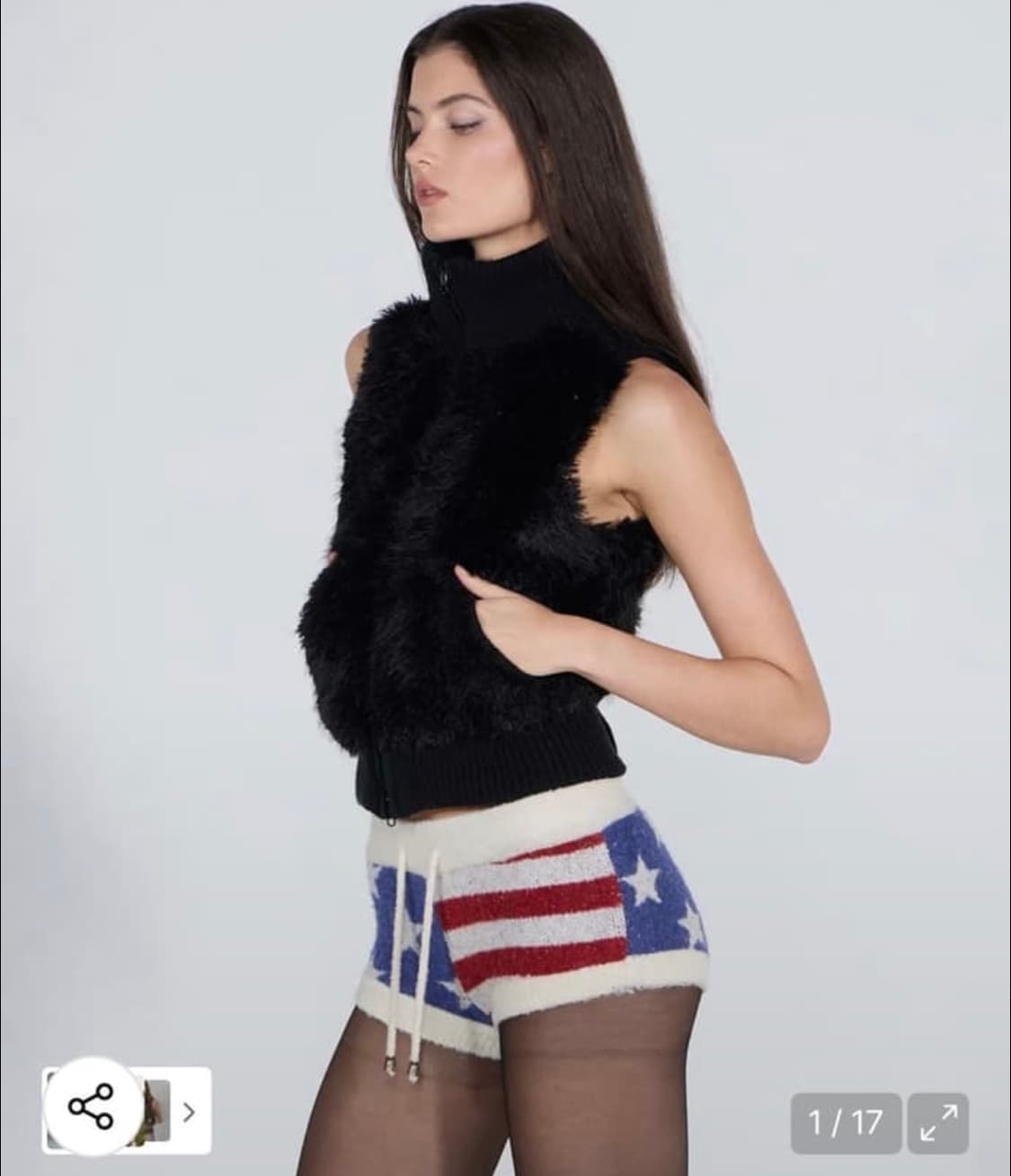 스컬프터 faux fur 집업 베스트 s 상품이미지1
