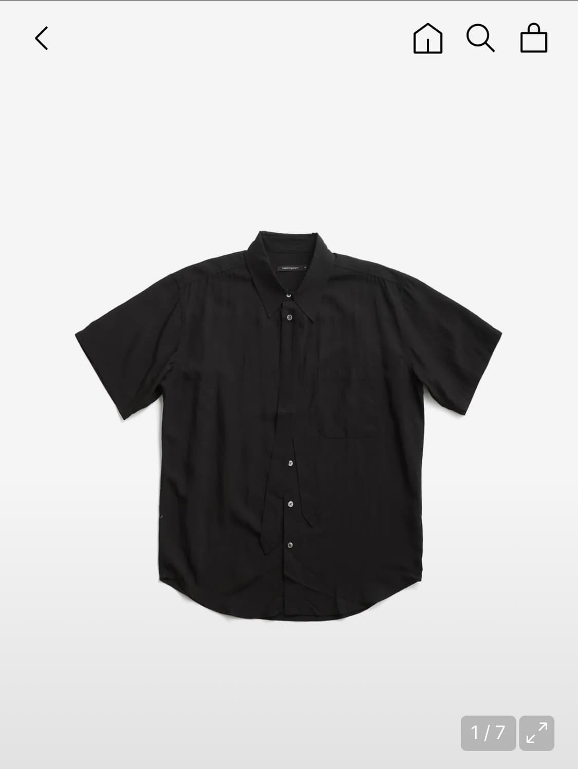 hatchingroom Tie Shirts 1/2 Washed Black 상품이미지1