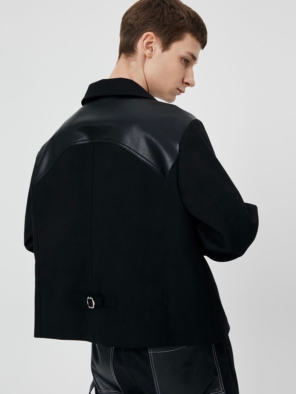 [unisex1] 문선 웨스턴 스웨이드 자켓 블랙 상품이미지3