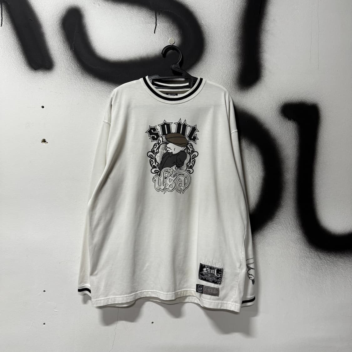 USA 빈티지 빅사이즈 멀티 프린팅 롱 슬리브 티셔츠 상품이미지1