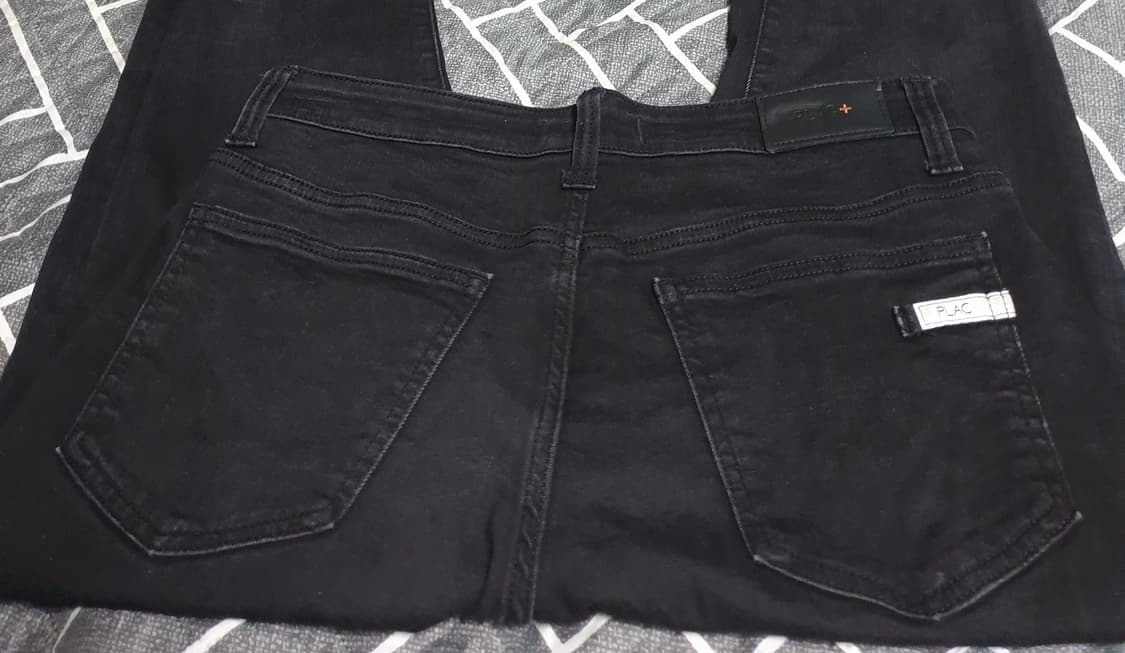 플랙 노이커츠 스판 릴렉스드 슬림 크롭 블랙진(33) 상품이미지3