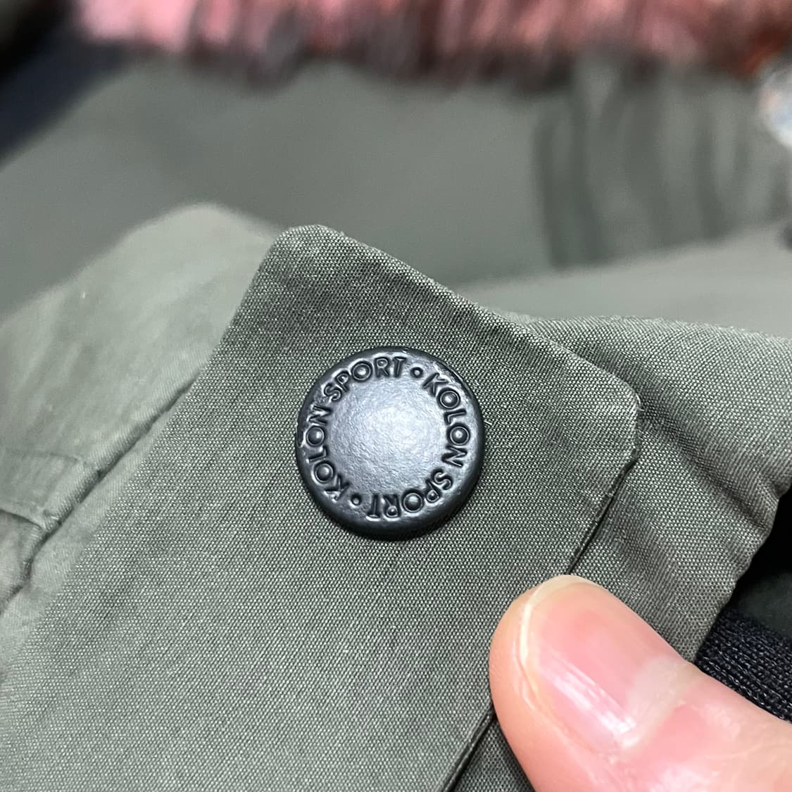 코오롱스포츠 카키 덕다운 핑크 후드퍼 야상 롱 패딩 점퍼 여성L 상품이미지5