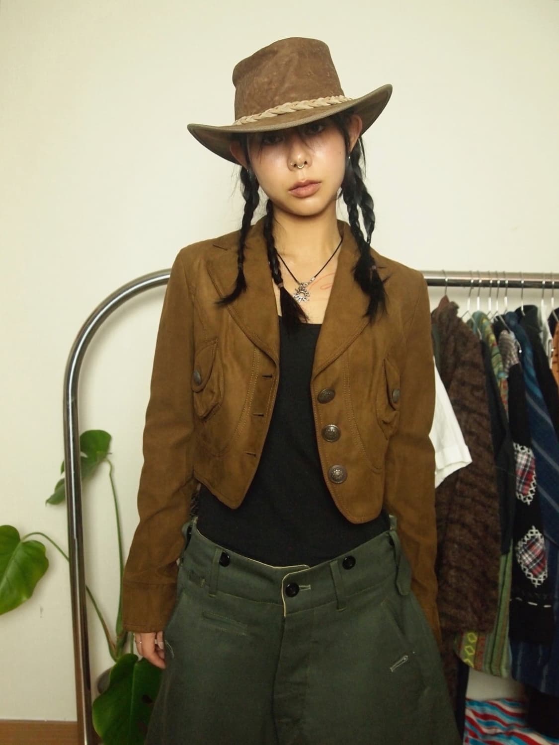 빈티지 브라운 크롭 자켓 상품이미지3