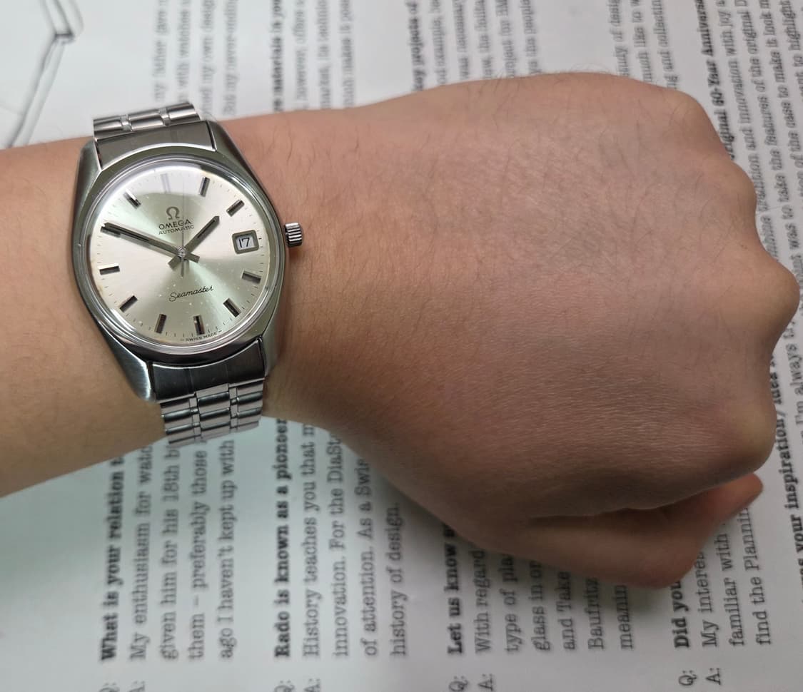 레어] 빈티지 오메가 씨마스터 실버 파티나 다이얼 브레이슬릿 ver. 상품이미지5