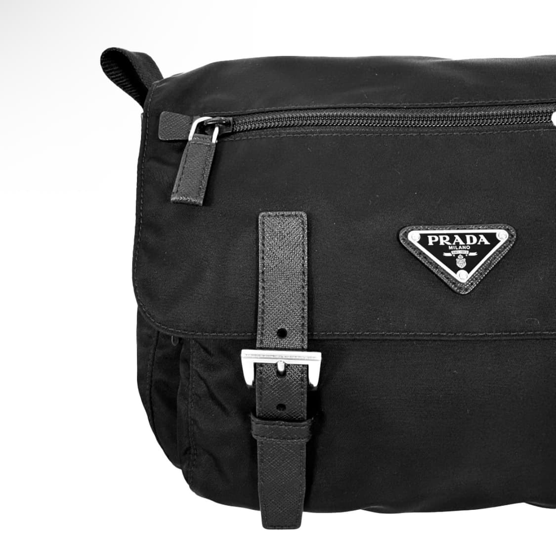 [TU] 프라다 리나일론 삼각로고 투버클 메신저백 크로스백 블랙 스몰 상품이미지8