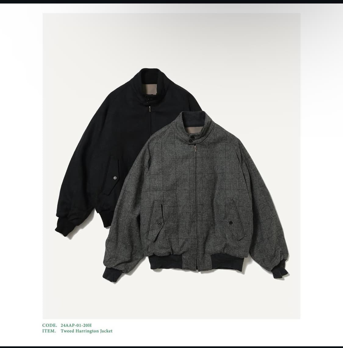 24AW A.Presse tweed harrington jacket 3 상품이미지1