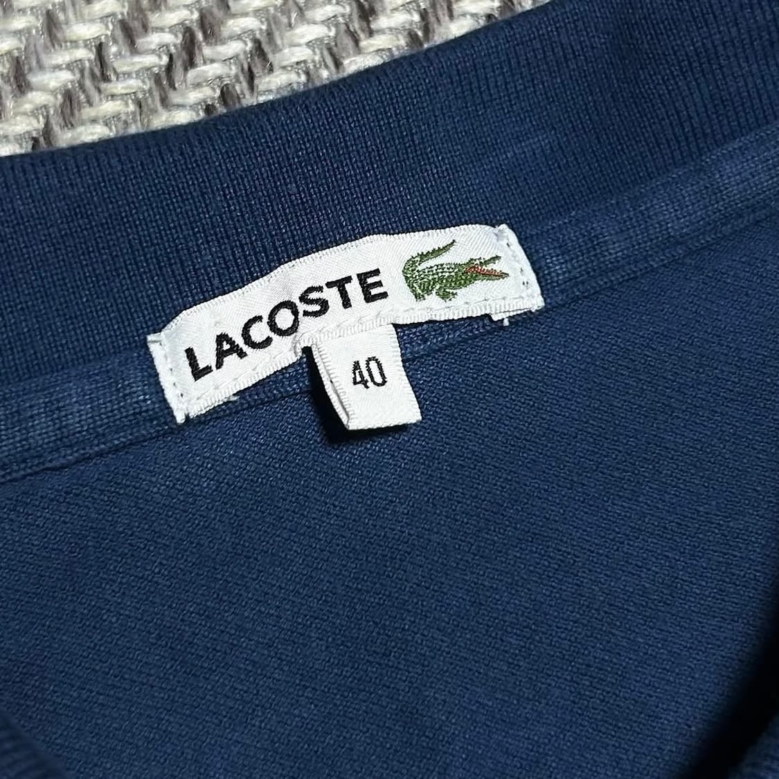 [L] Lacoste 라코스테 우먼즈 블루 코튼 반팔 카라티 상품이미지4