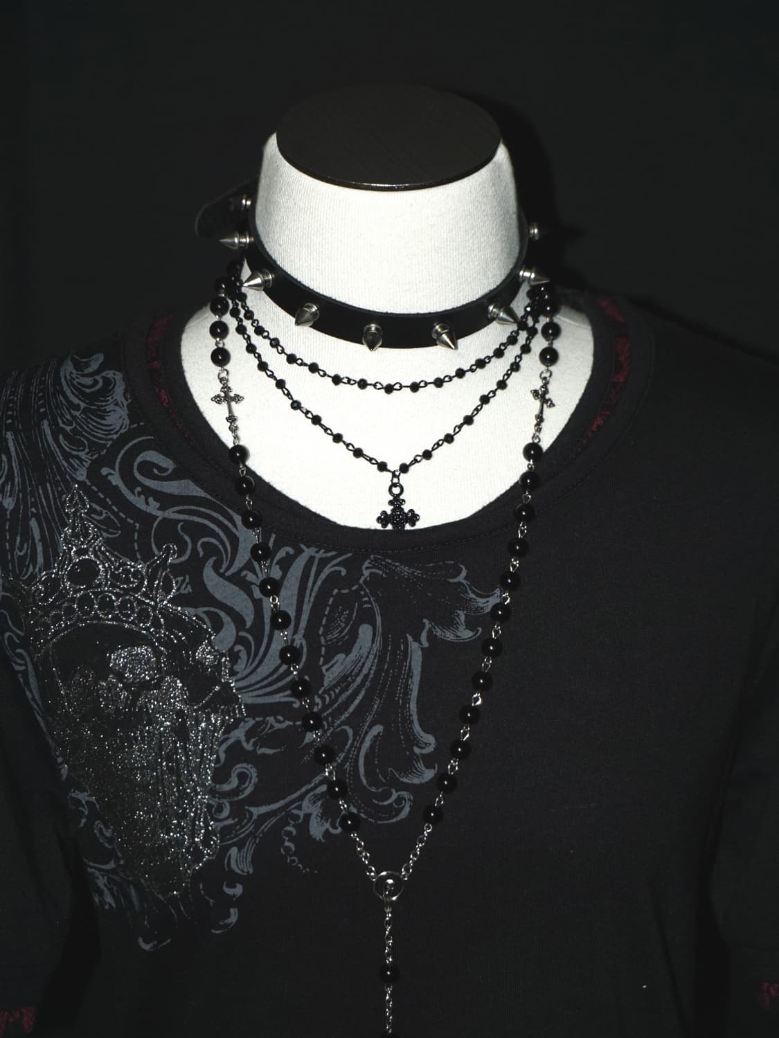 (spinash) glitter punk skull t  상품이미지4