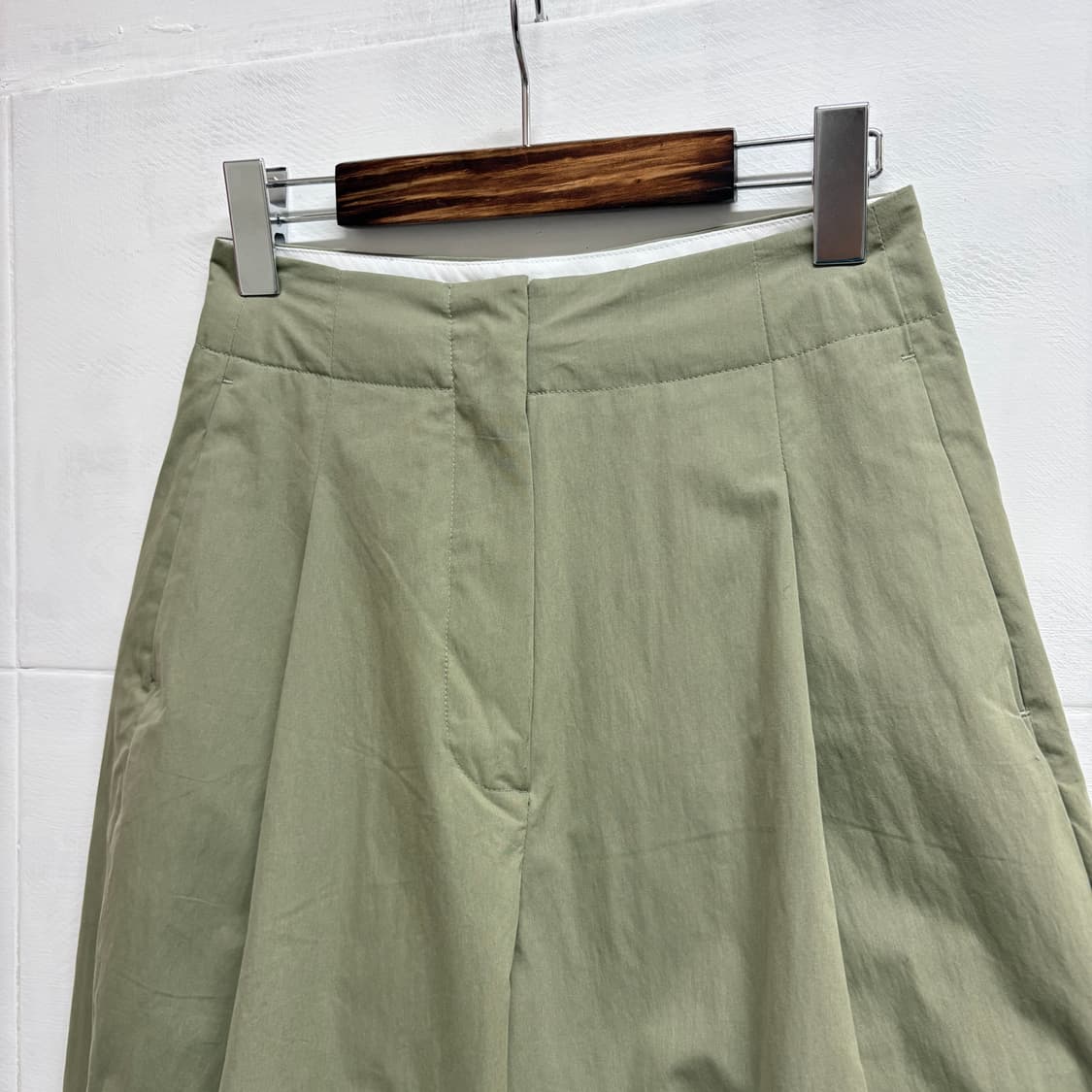 Current 커렌트 카키 와이드 팬츠 S 상품이미지2