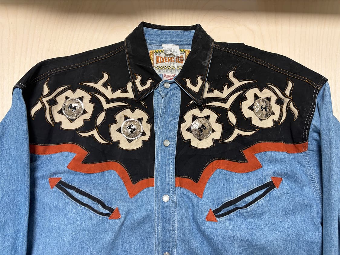 90s 빈티지 데님 콘초 웨스턴 셔츠  상품이미지7