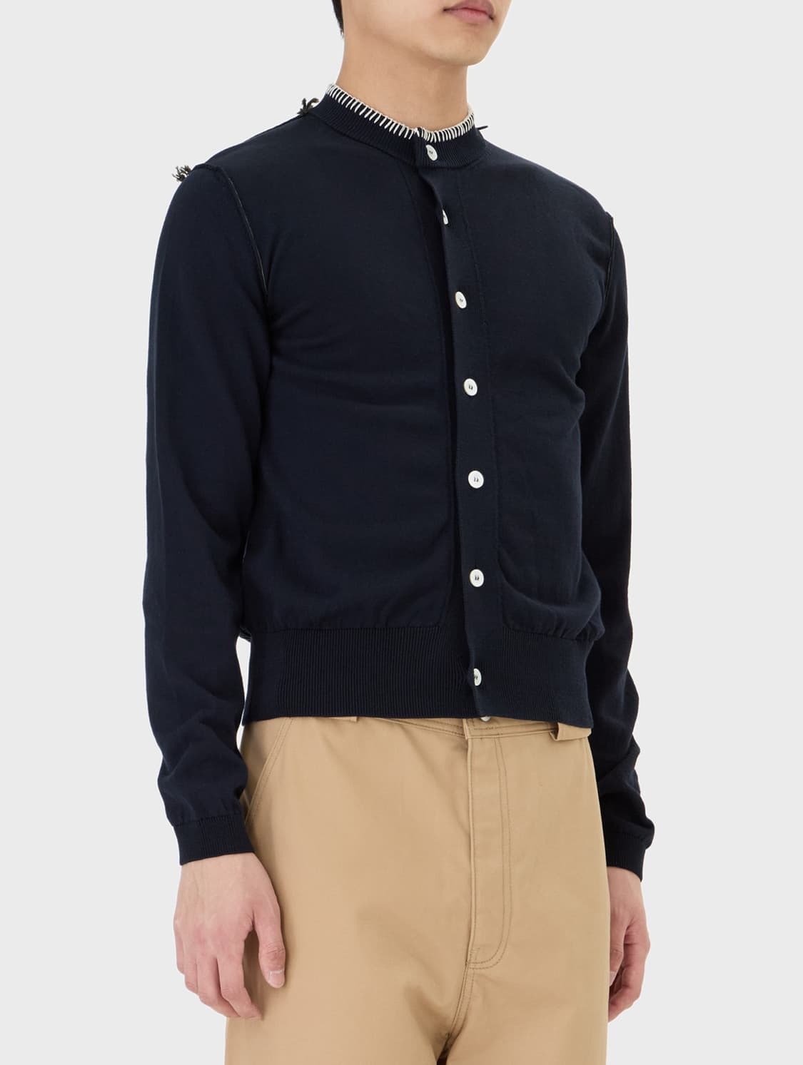 나마체코 레이스 스티치 카디건 니트 블루 네로(M) 상품이미지3