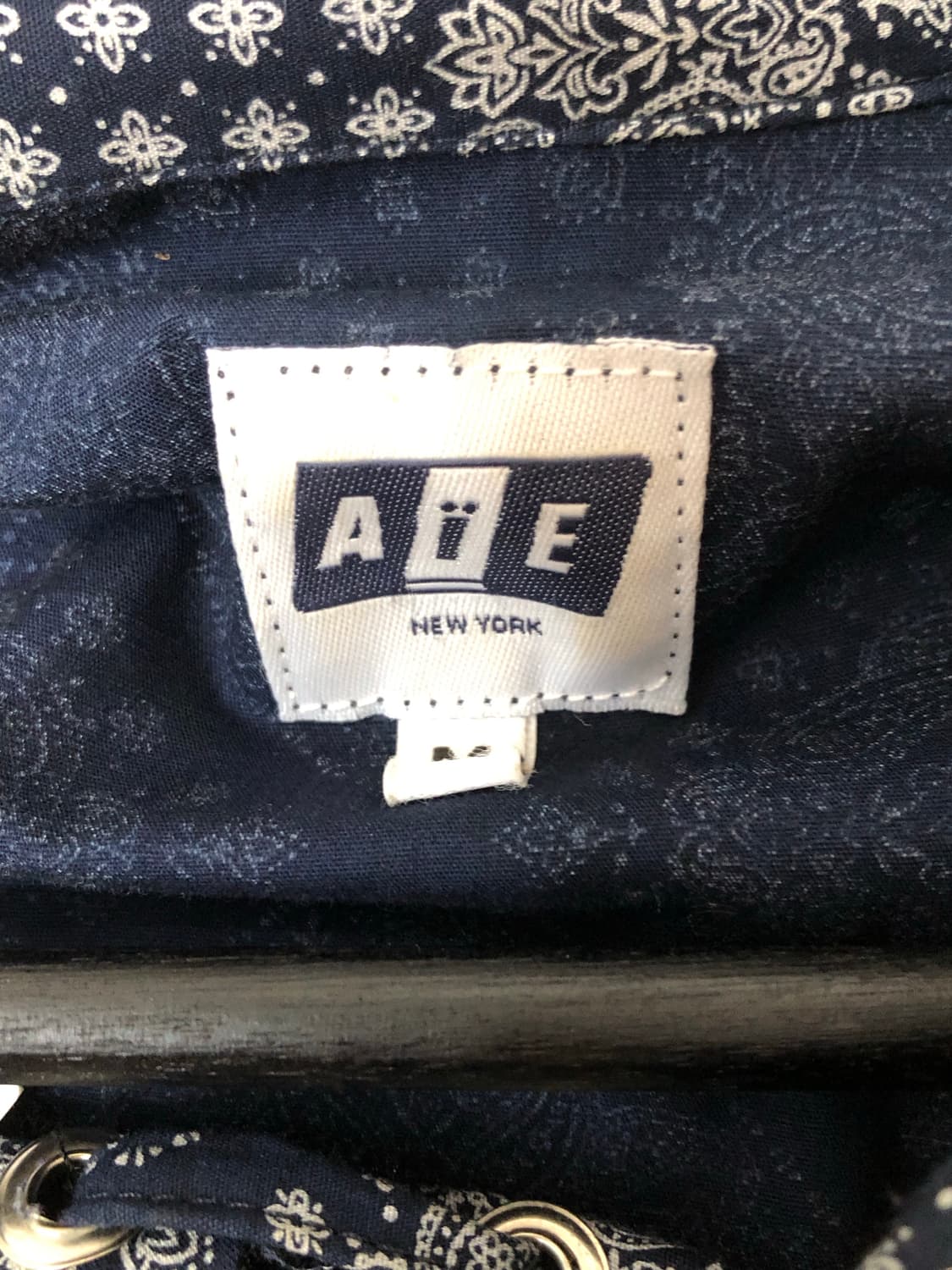 Aie 에이아이 네이비 페이즐리 스트링 셔츠 상품이미지9